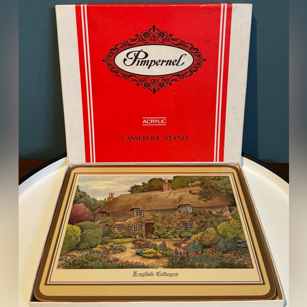 Vintage PIMPERNEL English Cottage Casserole Stand Trivet England - new old stock